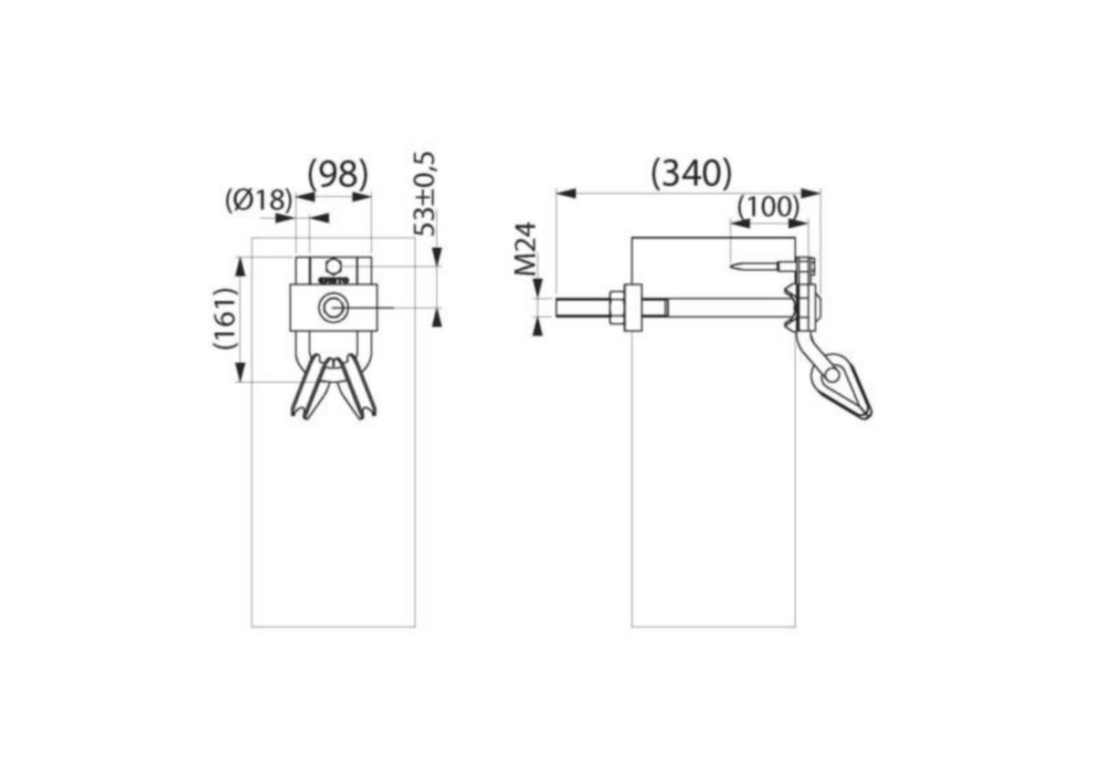 Stagjärn till trästolpe Ensto UN - STAGJÄRN ENSTO UN SH651.1 2x25mm2 ENSIDIG