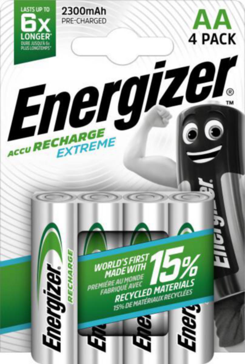 Uppladdningsbart batteri Precision, Extreme, Power Plus Energizer® - BATTERI LADD ENERGIZER EXTREME RECH AA/NH15 2300mAh 4-PAK