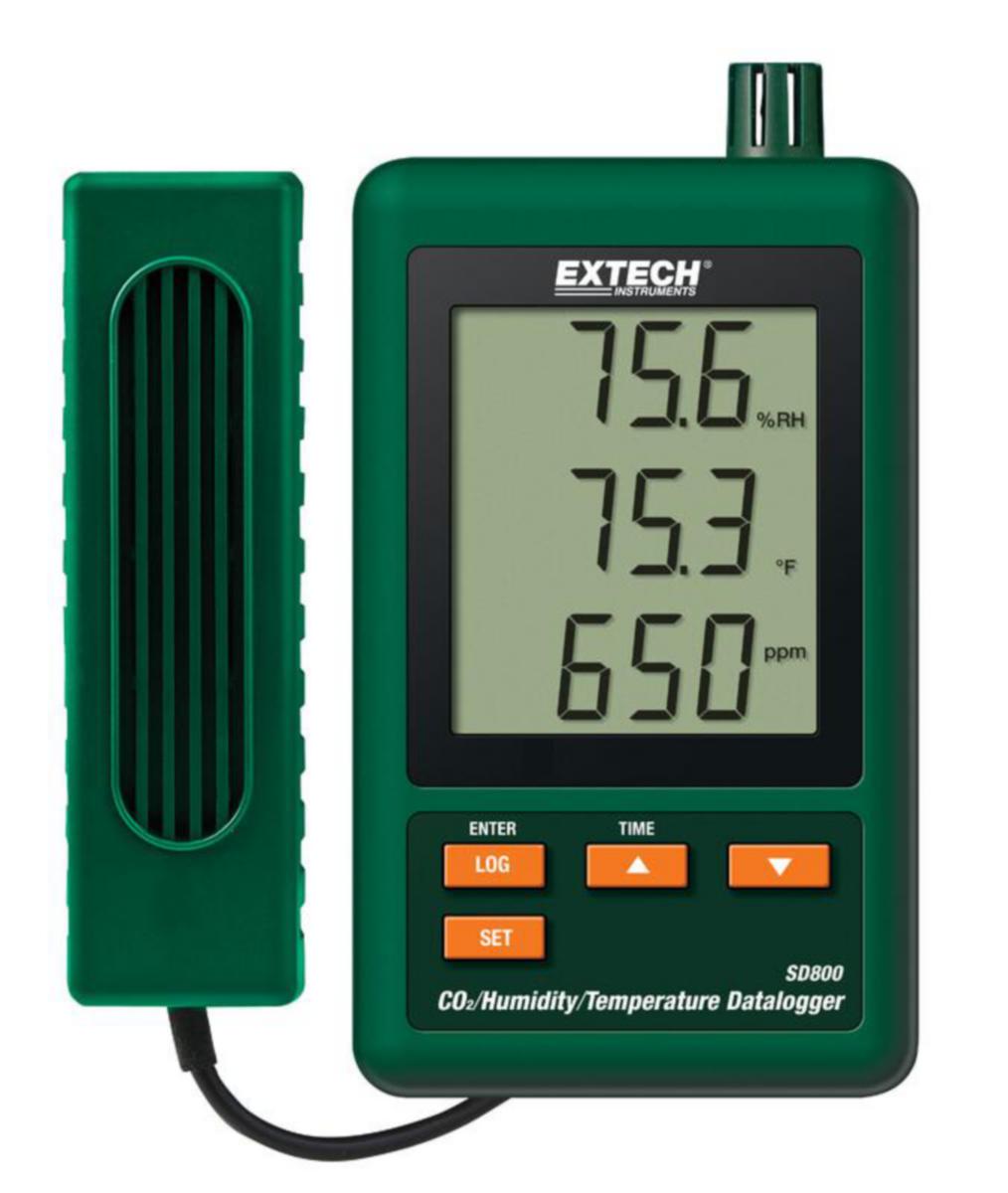 CO2-, luftfuktighets-- och temperatur Datalogger SD800 Extech - OMGIVNINGSMÄTARE EXTECH CO2 LUFTFUKTIGHET TEMPERATUR
