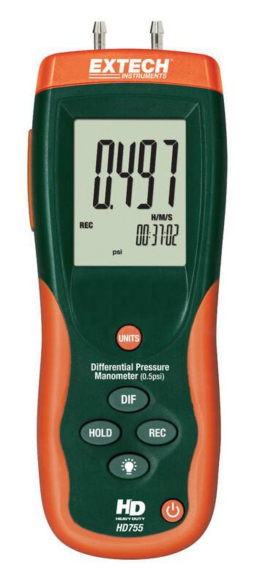 Manometer för differenstryck HD755 Extech - OMGIVNINGSMÄTARE EXTECH MANOMETER 0.5psi