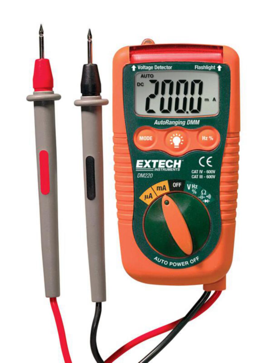 Multimeter digital DM220 Extech - MULTIMETER DIGITAL EXTECH MINI NCV LJUS 9-FUNKTIONA LCD