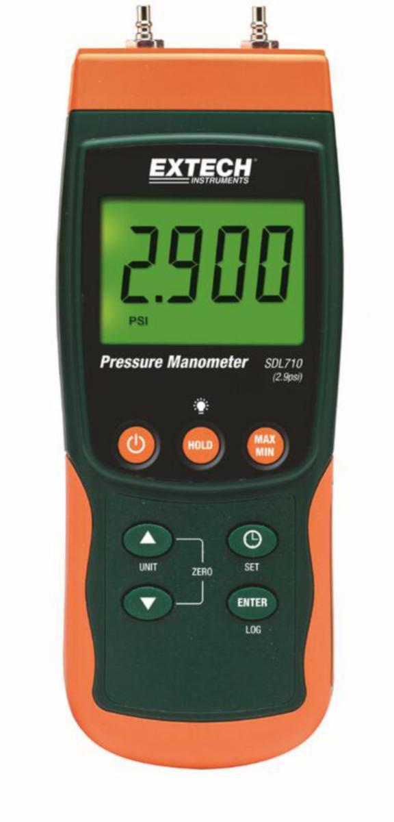 Manometer/Datalogger SDL710 Extech - DATALOGGER EXTECH MANOMETER .2.9psi (200mbar)