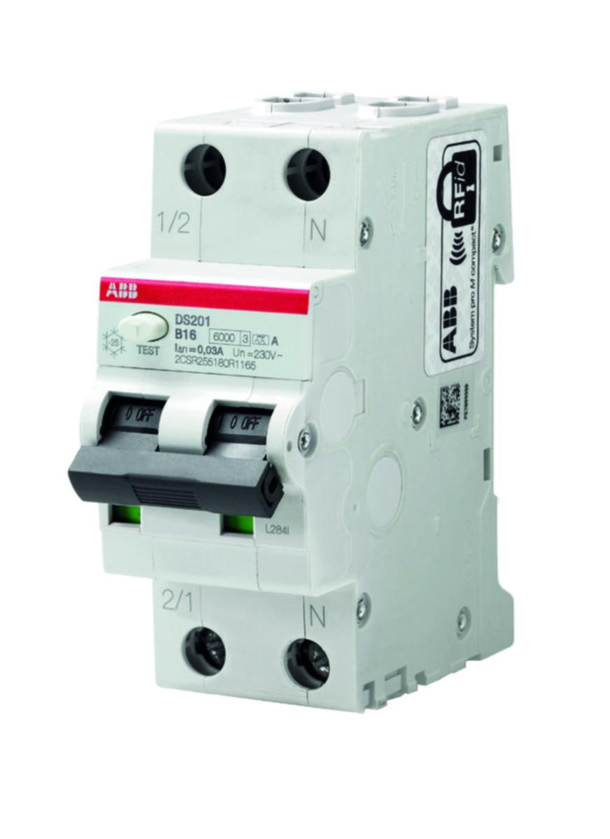 Personskyddsautomat ABB 2-pol. K 30mA - PERSONSKYDDSBRYTARE 2-POLIG K-KARAKT. 1A 30MA