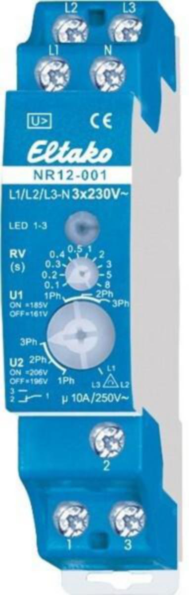 Övervakningsreläe Eltako NR12-001-3x230V - KONTROLLRELÄ NR12-001-3X230V