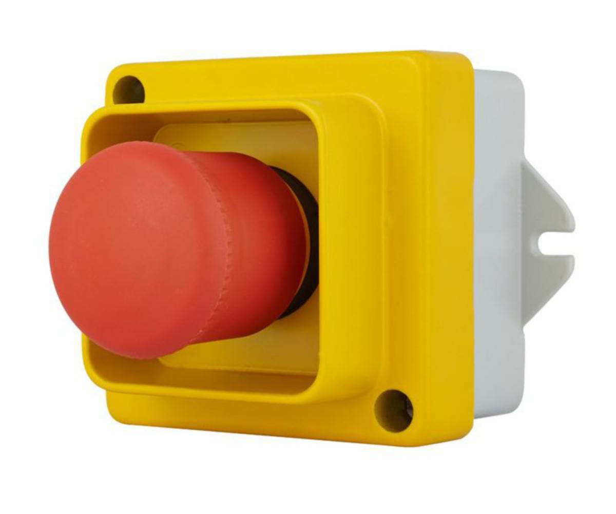 Nödstopp-tryckknapp med en skyddande ram IP67 115-500VAC Selcast - NÖDSTOPP KNAPP SELCAST 2A GUL/GRÅ IP44-IP67